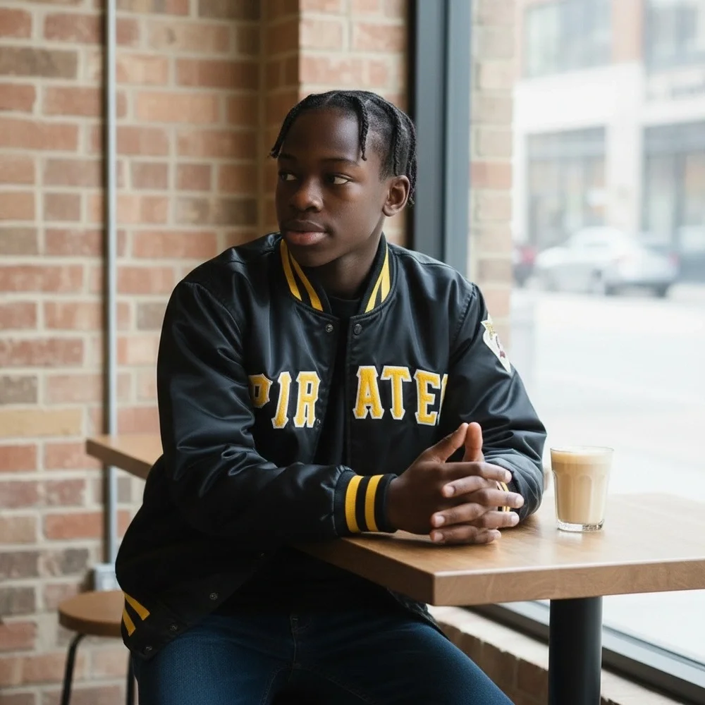 Vtg Pittsburgh Pirates Authentic Diamond Satin Black and Yellow Varsity Jacket - Picture 4 of 17